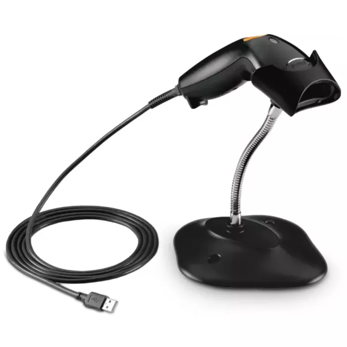 Zebra LS1203 Barcode Scanner Black with Stand and Cable