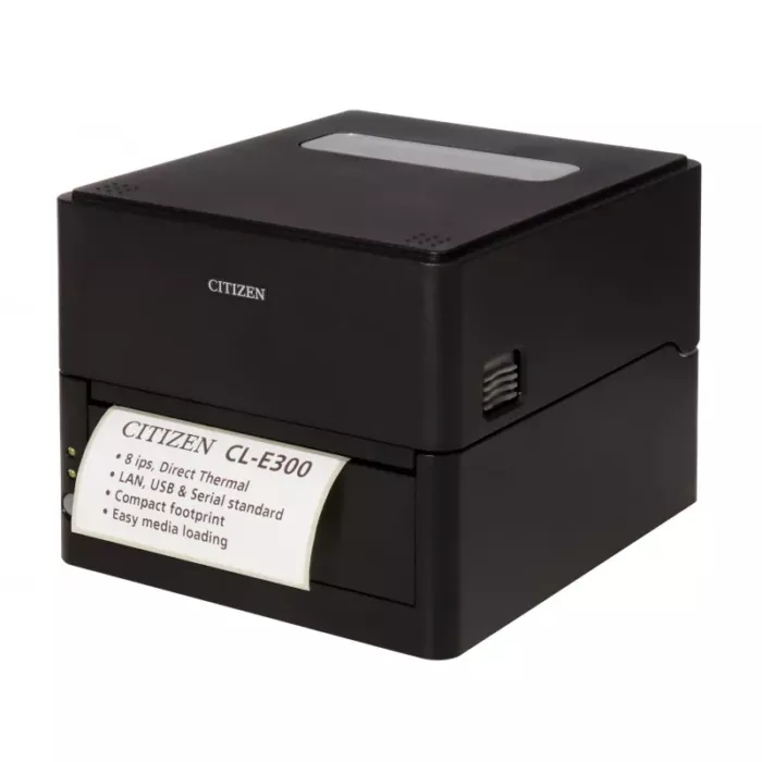 Citizen CL-E300 Desktop Thermal Label Printer Black Side