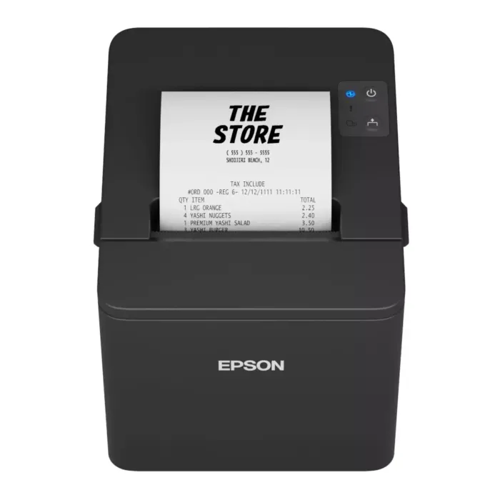 Epson TM-T20IV Thermal Receipt Printer Front with Receipt