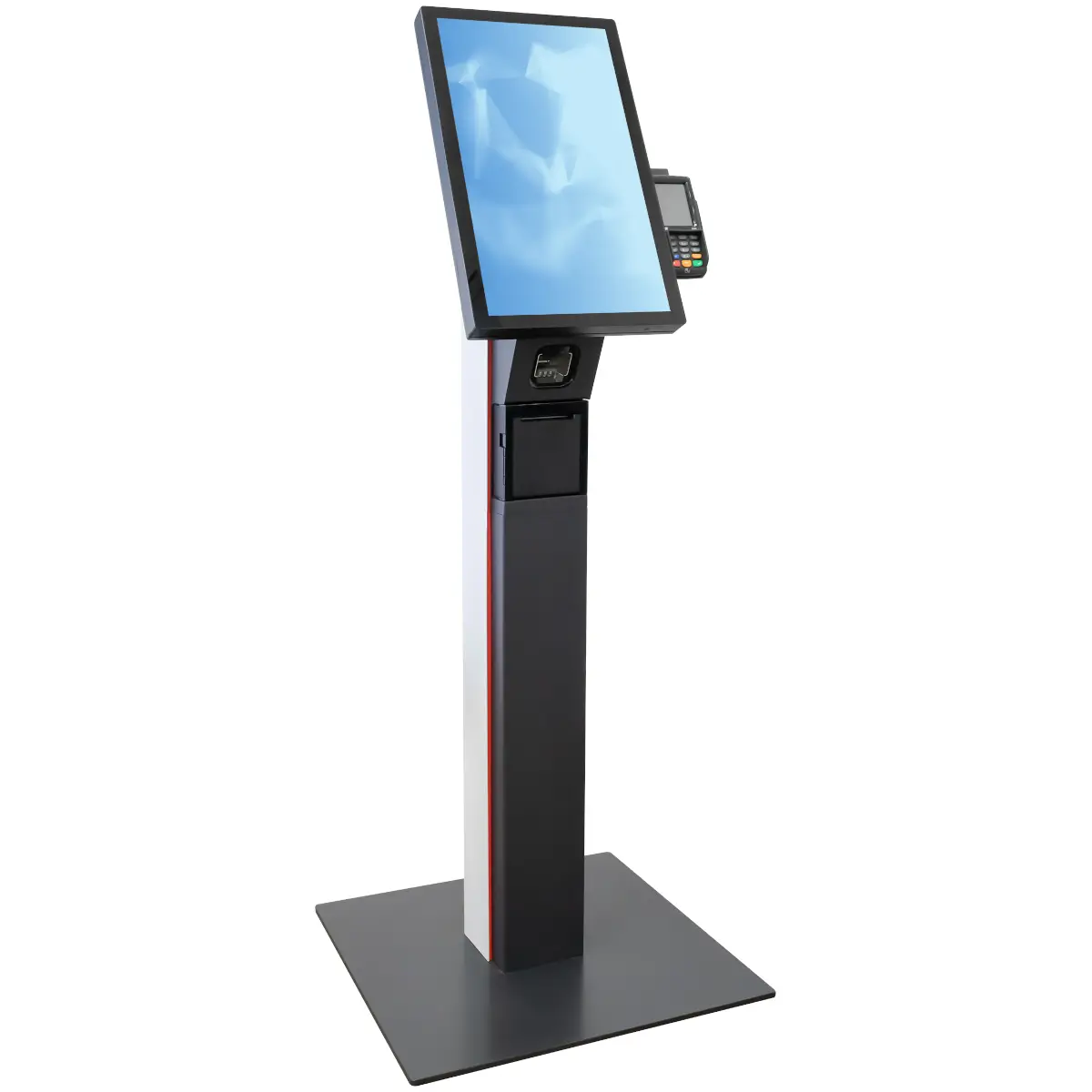 Advantech-Aures Krystal Kiosk System Standalone with Ground Base Portrait Angled