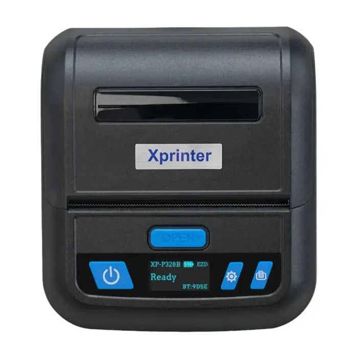 Xprinter XP-P328B Mobile Thermal Receipt and Label Printer Top Display